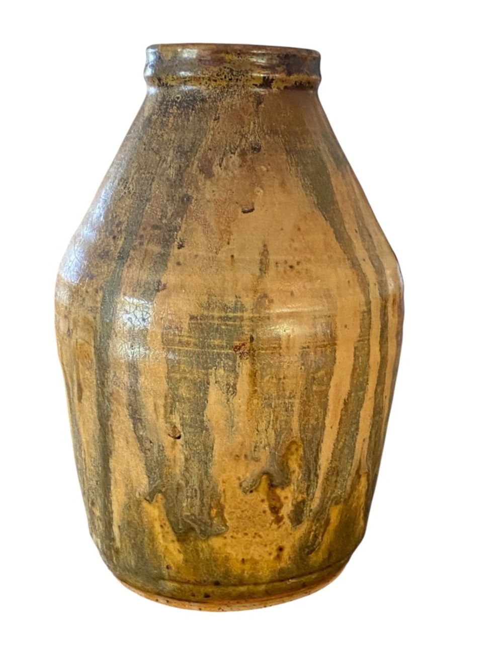 Vintage handmade stoneware glazed vase